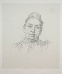 Portrait of Madame Kemp, Front View by Alphonse Legros