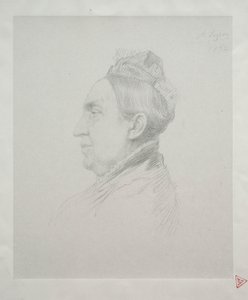Portrait of Madame Kemp in Profile by Alphonse Legros