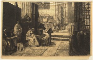 Procession in a Spanish Church by Alphonse Legros