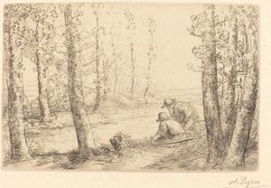 Rest along the Banks of the River by Alphonse Legros