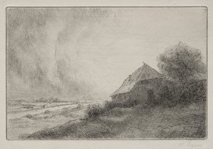 Ruined House on a Hillside by Alphonse Legros