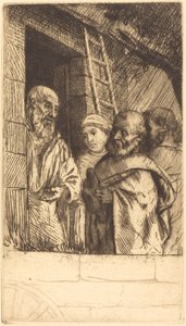 Saint Peter and Saint Paul at the Door of Bonhomme Misere by Alphonse Legros