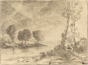 Salmon Fisher by Alphonse Legros