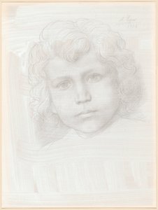 Study of Cupid (Head of a Girl) by Alphonse Legros