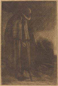 Traveler Taking Shelter by Alphonse Legros