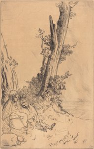 Travelers Resting by Alphonse Legros
