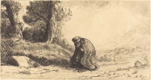 Vagabond Moving along a Lane by Alphonse Legros
