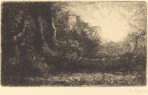 View of a Chateau (Chateau de Poillet) by Alphonse Legros