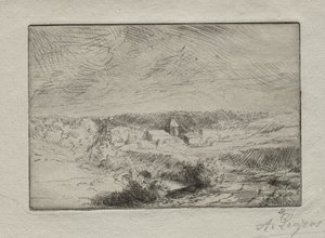 Village of Wimille, near Boulogne by Alphonse Legros