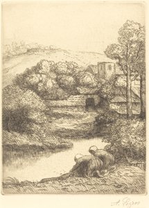 Wash-house, called The Washerwomen by Alphonse Legros