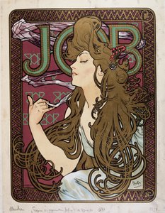 Advertising poster for “Job Cigarette Paper” by Mucha by Alphonse Mucha