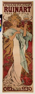 Advertisement Poster for Ruinart Champagne by Alphonse Marie Mucha