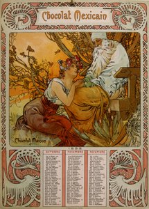 Chocolate Masson calendar illustrated by Mucha