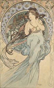 The Music by Alphonse Mucha