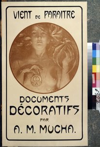 Advertisement for the Monograph "Documents Decoratifs by A. M. Mucha" by Alphonse Marie Mucha