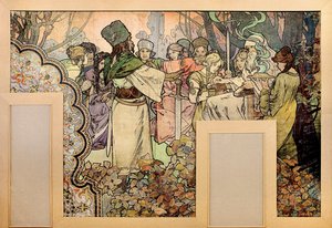 Wall Painting for the Exposition Universelle of 1900 by Alphonse Mucha
