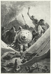 Attack on a Moorish camp by Alphonse Marie de (after) Neuville