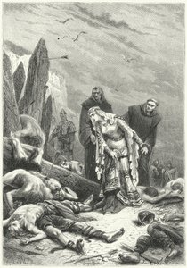 Edith the Fair discovers the body of King Harold on the battlefield of Hastings by Alphonse Marie de (after) Neuville
