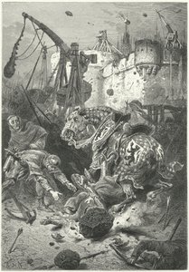 The death of Simon de Montfort at the Siege of Toulouse by Alphonse Marie de (after) Neuville