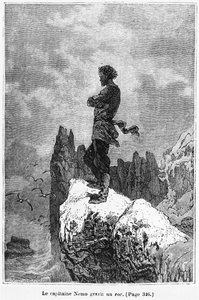 Captain Nemo Climbing a Rock, Illustration from 