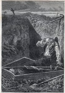 The cemeteries take what they are given - Illustration by Alphonse De Neuville for Les Miserables - Second part: Cosette by Victor Hugo 1862 by Alphonse Marie de Neuville