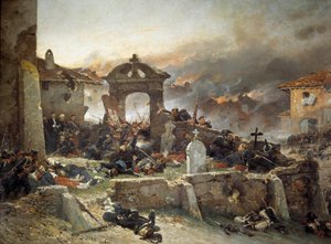 War of 1870: The cemetery of Saint Privas, August 18 by Alphonse Marie de Neuville