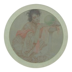 Fortune Teller with Crystal Ball by Alphonse Mucha