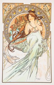 La Musica From the Series The Arts, 1898 by Alphonse Mucha
