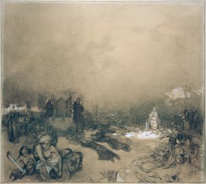 After the Battle on Mount Vítkov by Alphonse Mucha
