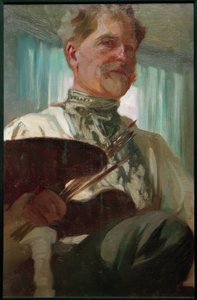 Self-Portrait with Palette by Alphonse Mucha