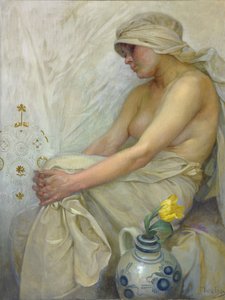 Sitting Girl, c. 1914 by Alphonse Mucha