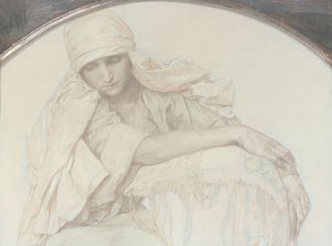 Study of a Young Woman by Alphonse Mucha