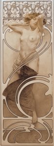 Preliminary Drawing for Plate 10 by Alphonse Mucha