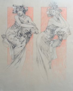 Preliminary Drawing for Plate 12 by Alphonse Mucha