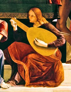 Altarpiece of St. Ambrose (Detail) by Alvise and Basaiti Marco Vivarini