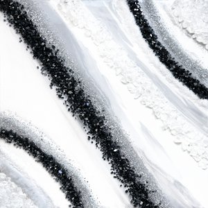 Black Silver Glitter Abstract by Alyson Storms