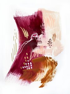 Burgundy Peach Gold Abstract
