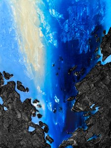 Deep Blue Coastal Abstract