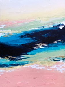 Dynamic Blue Pink Abstract