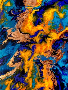 Dynamic Golden Fluid Art