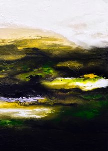 Green Gold Abstract Landscape