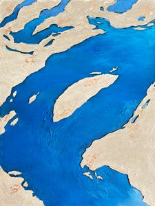 Winding Blue River Landscape