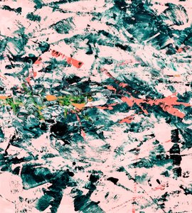 Blush Teal Abstract Strokes