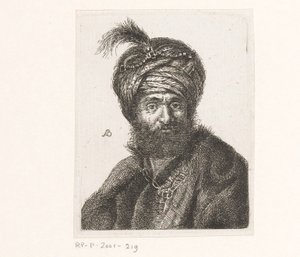 Bust of a Man with a Turban by Amalie Baader