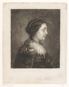 Bust of a Woman with Pearls in Her Hair by Amalie Baader