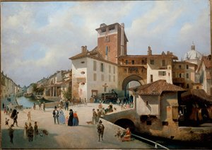 View of Ticinese gate, Milan by Ambrogio Fermini