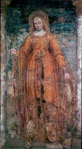 Saint Catherine of Siena. Fresco by Ambrogio da Fossano called Bergognone (1460-1523). Milan, Pinacoteca di Brera by Ambrogio da Fossano (c.1460 1523) (attr.to)