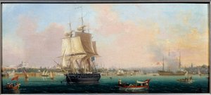 La Belle Choule Apparillant at Constantinople by Ambroise Louis Garneray
