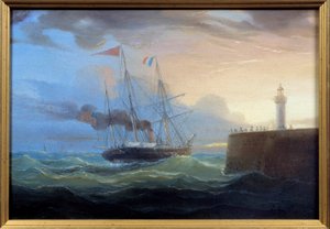 Steam Outgoing the Harbour by Ambroise Louis Garneray