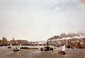 View of River Traffic on the Seine to Rouen
